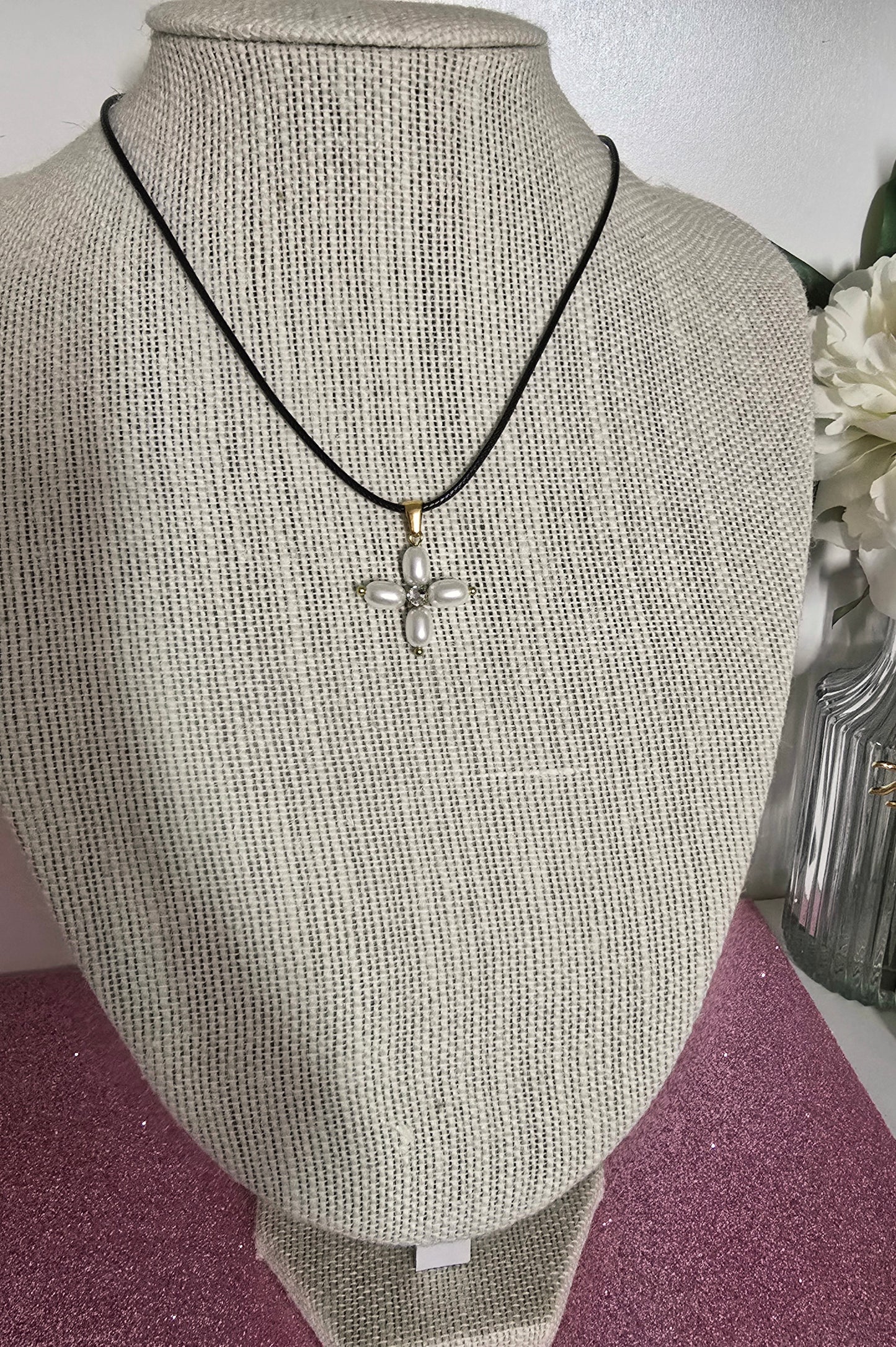 Cross Pearl Necklace