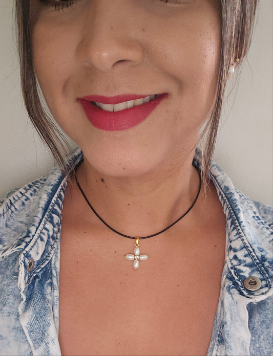 Cross Pearl Necklace